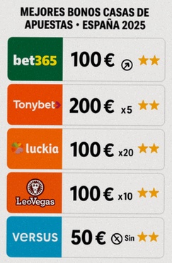 Bonos casas de apuestas registro ranking